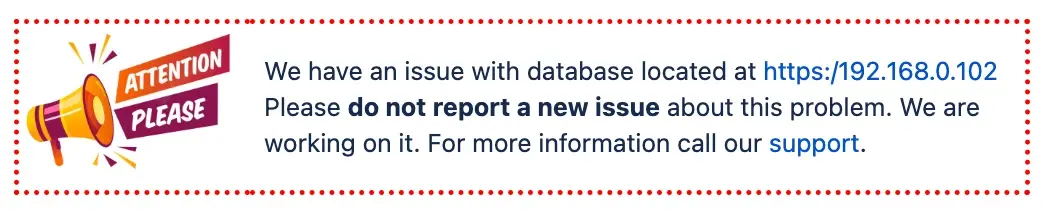 Announcement banner for Jira Service Management example three