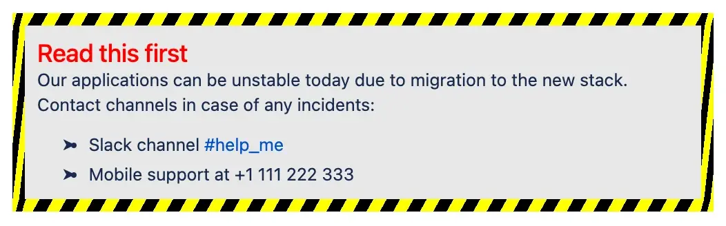 Announcement banner for Jira Service Management example two