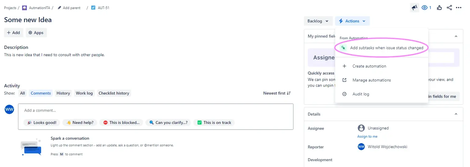apply-template-existing-issue