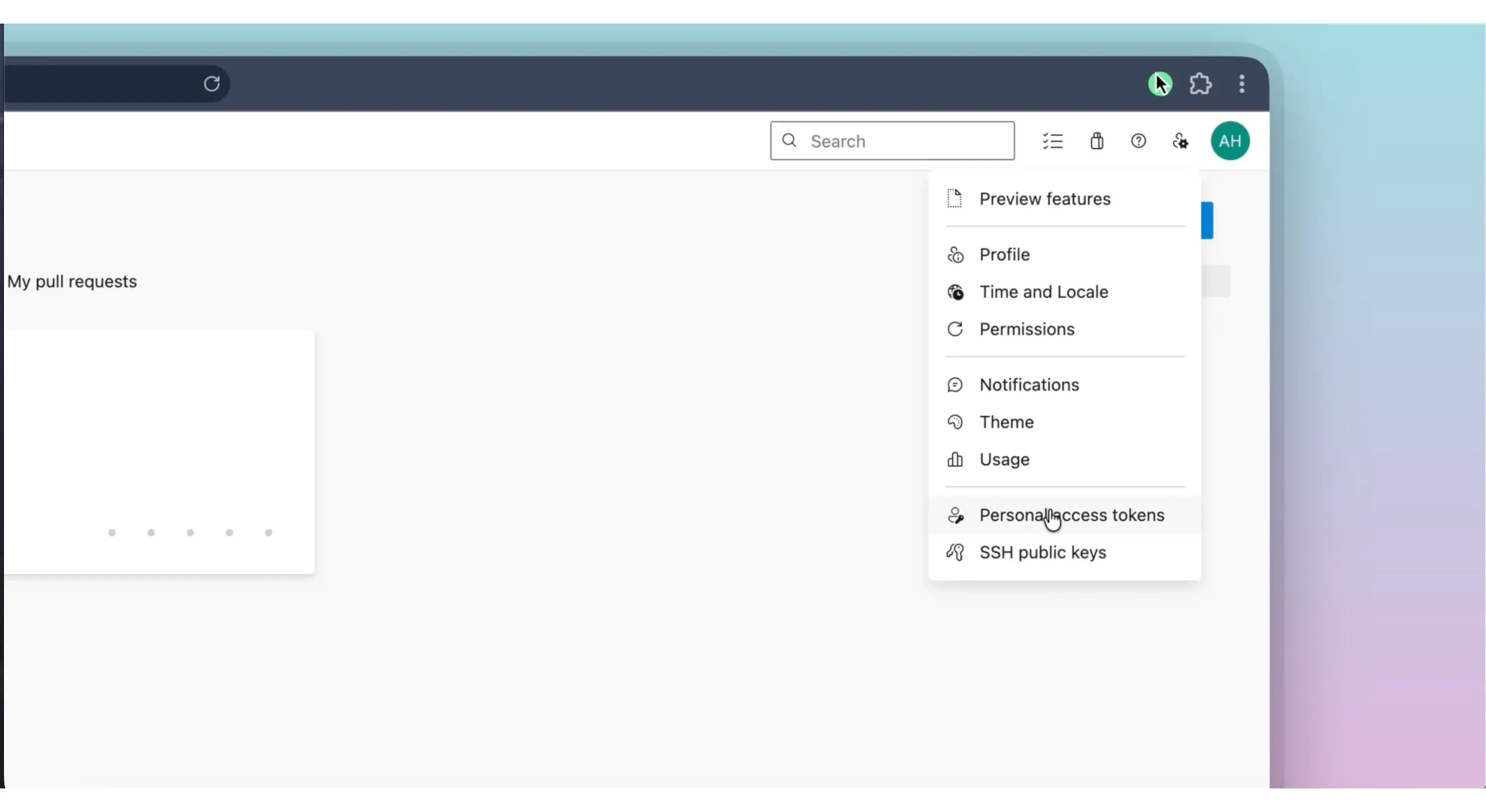 Personal access tokens in Azure DevOps tool