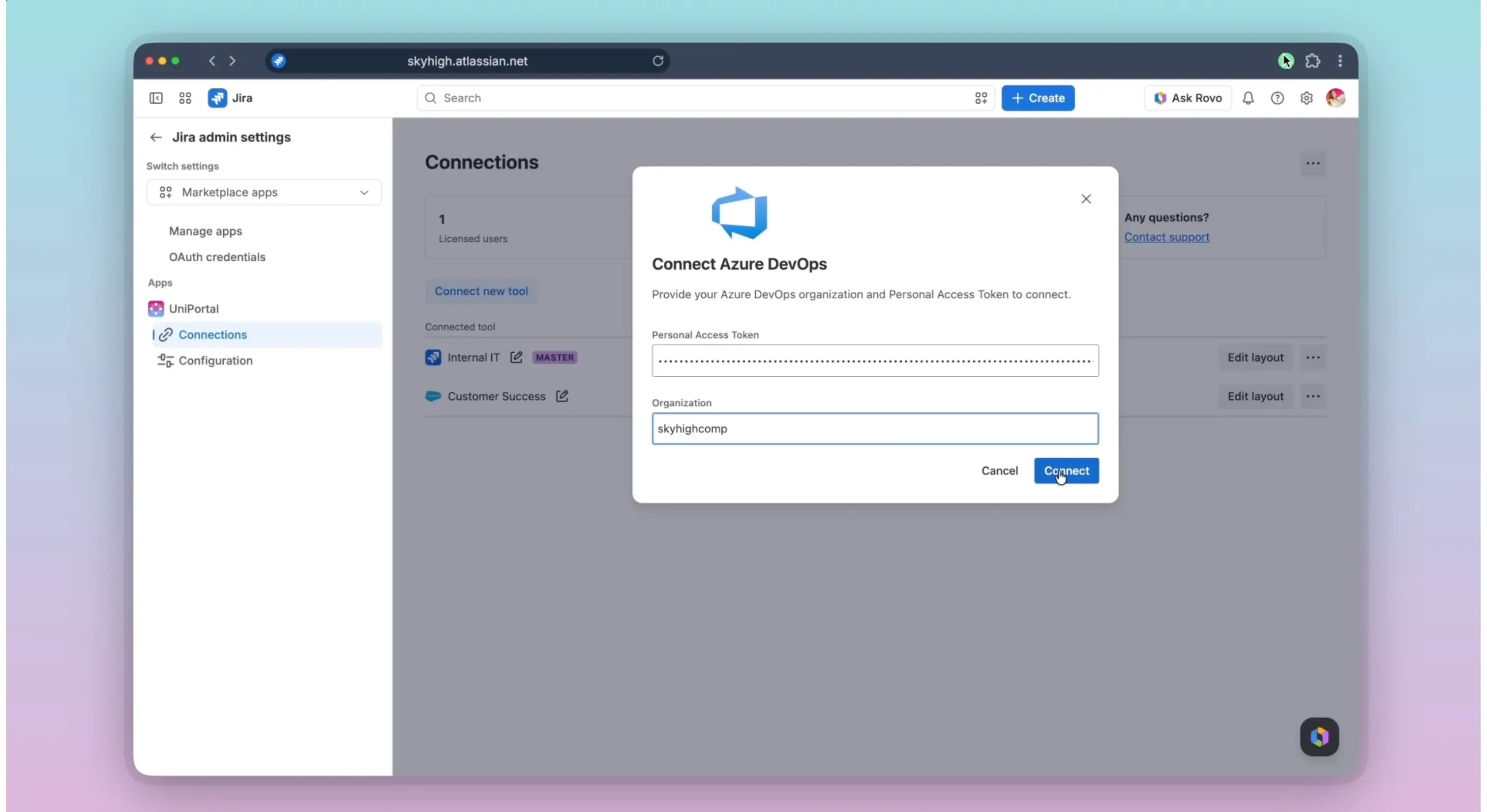 Connect Azure DevOps