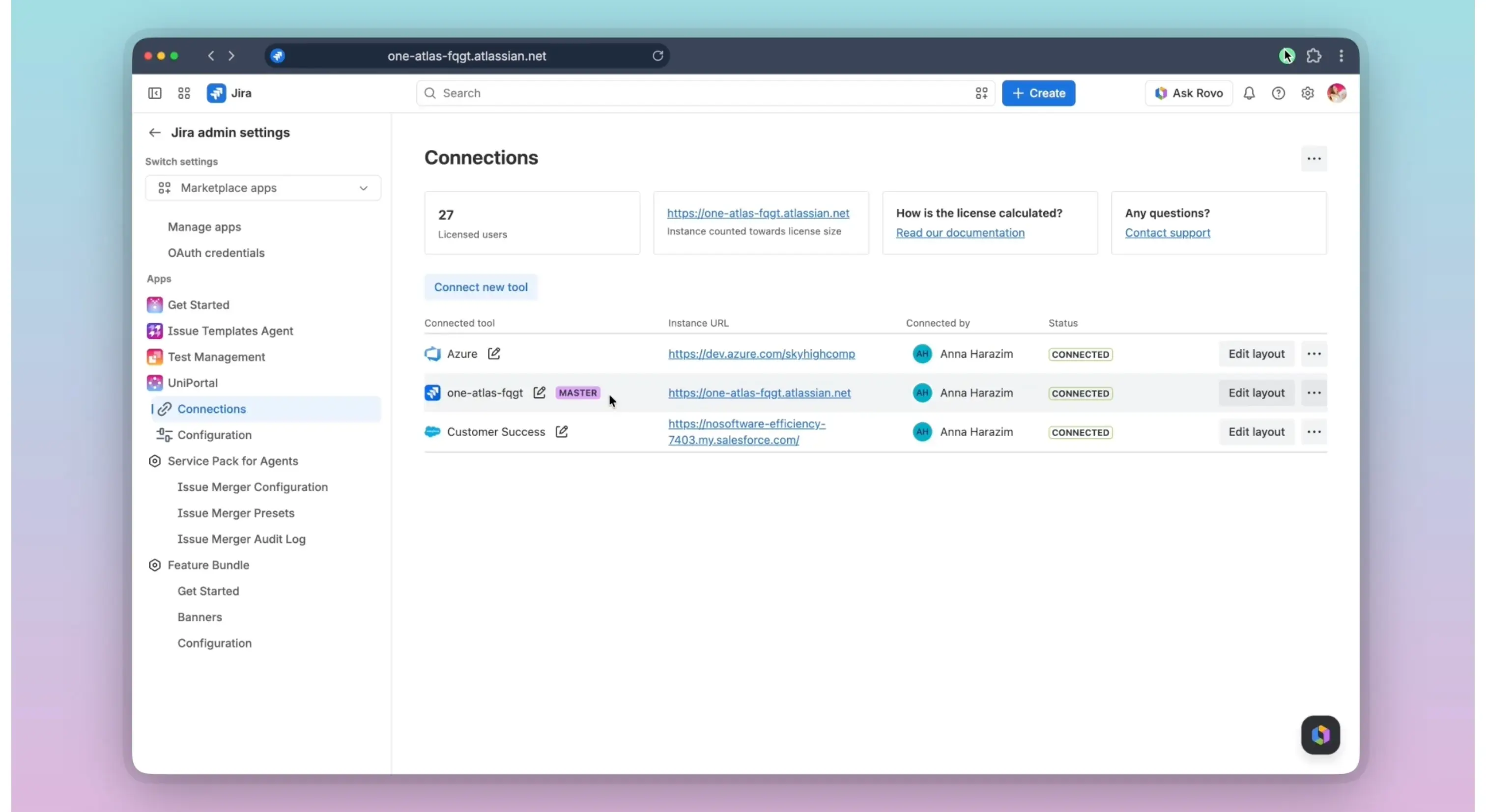 Now your instance appears in the connections list tagged MASTER.
