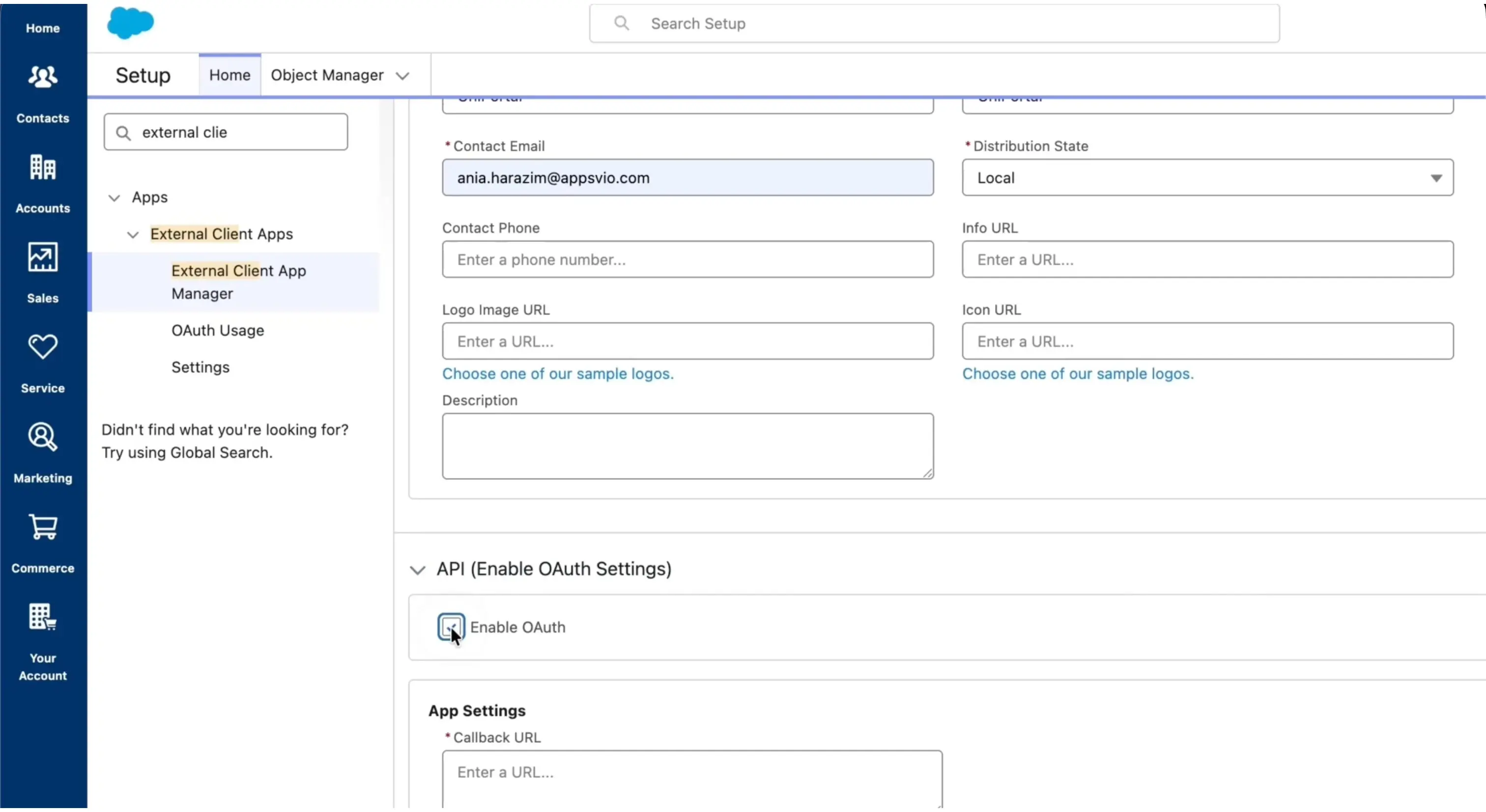 Enable OAuth Settings