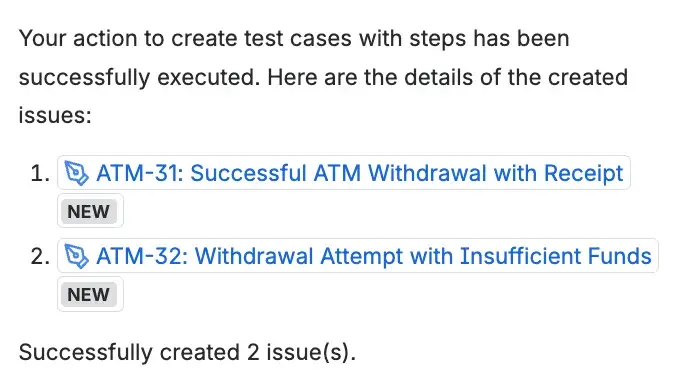 Reviewing and saving an Atlassian Rovo-generated test case in Jira to the project repository.