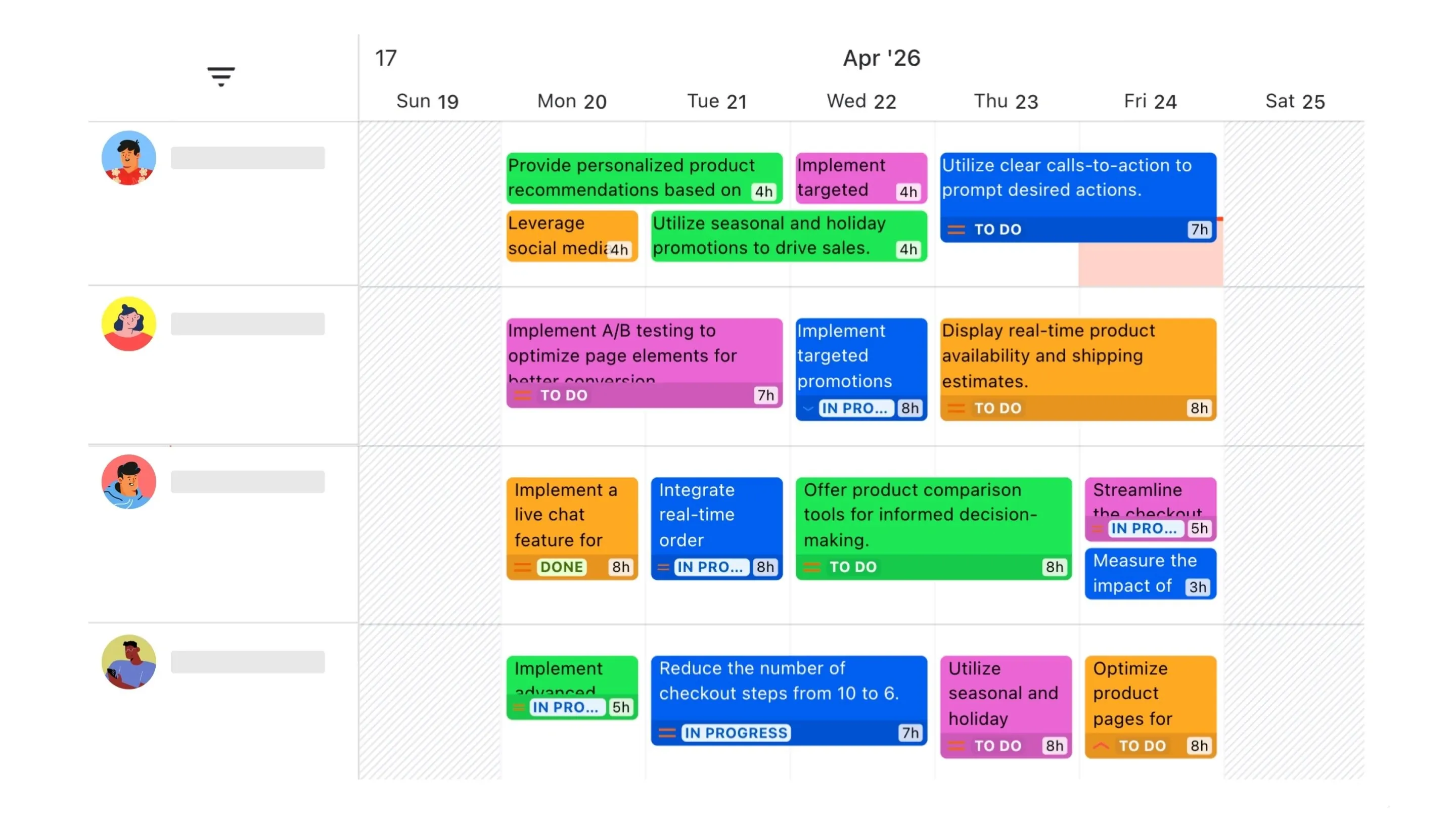 Managing team schedules and tracking resource availability
