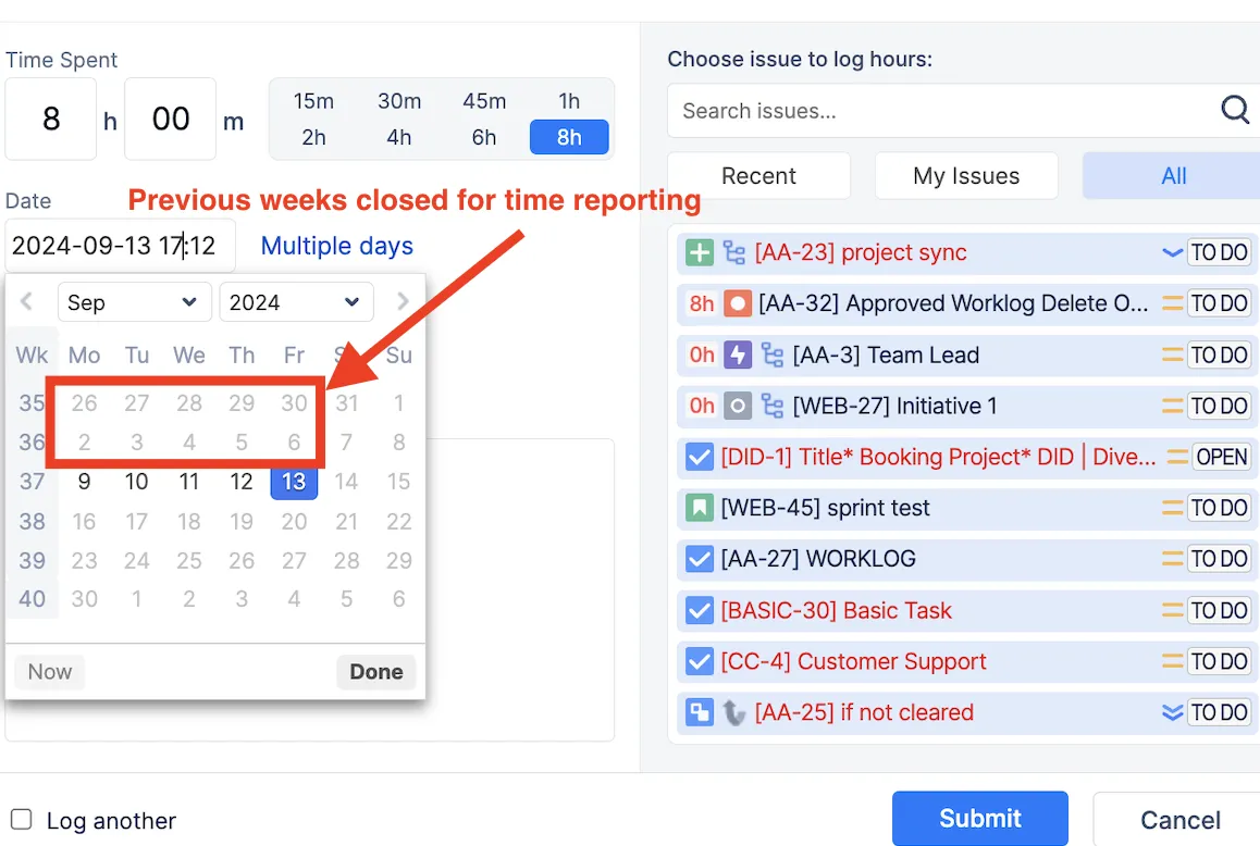 Activity Timeline Calendar