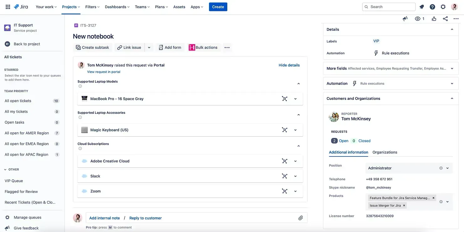 Assets and additional information