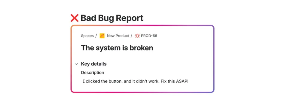 Bad-bug-report-example