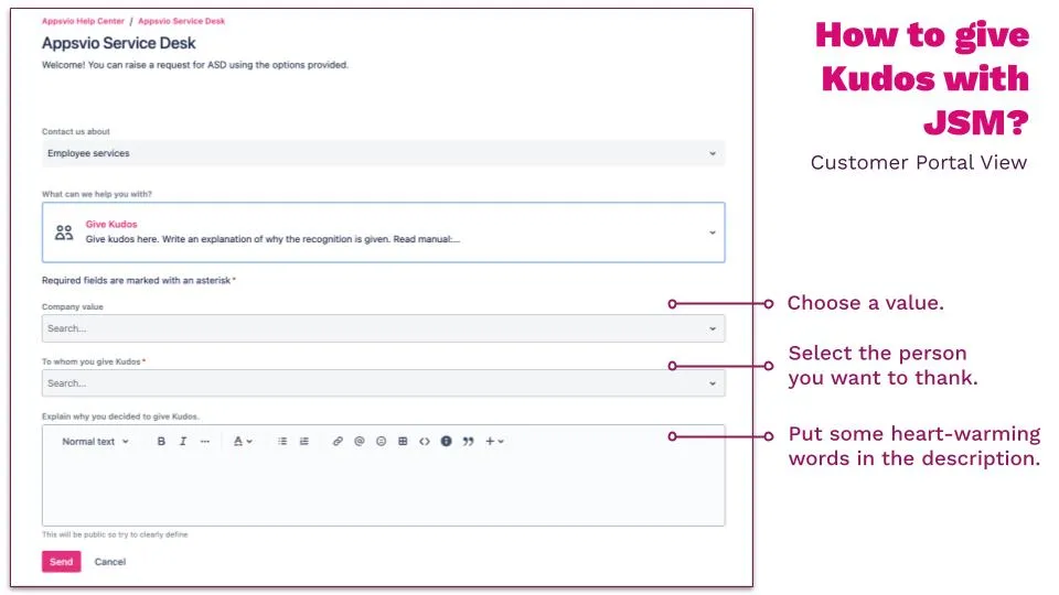 How to give kudos in JSM explained