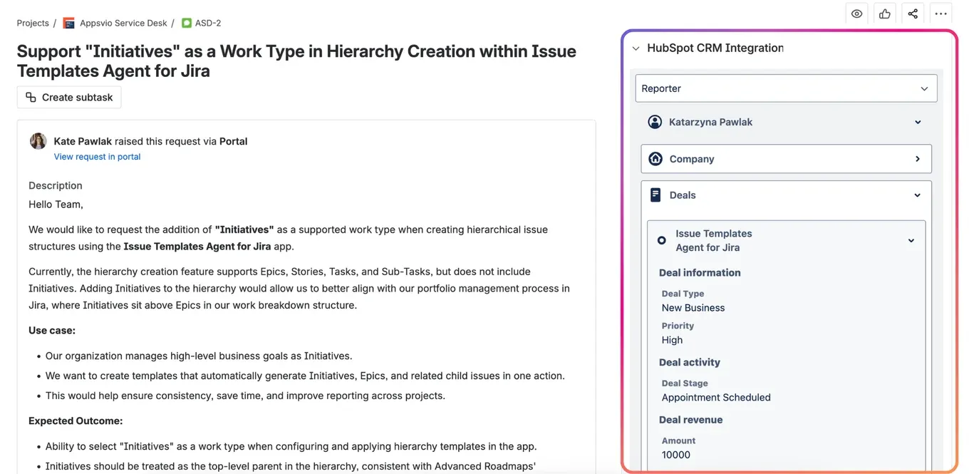 HubSpot-Panel-Work-Item-view-1