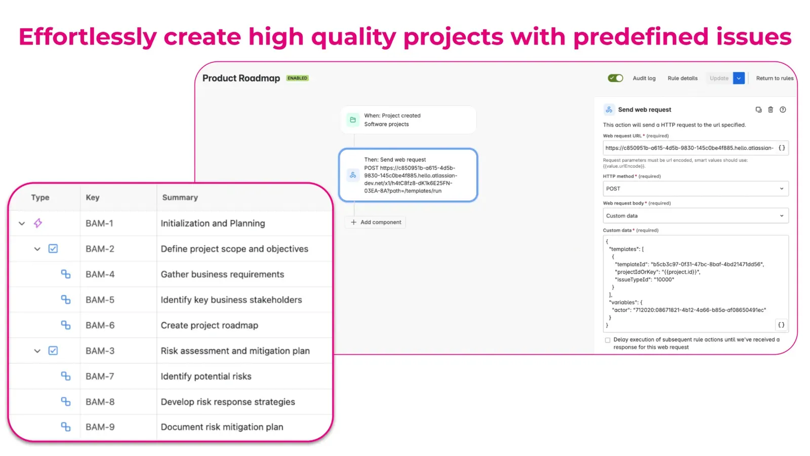 Issue Templates Agent in Automation Project Creation
