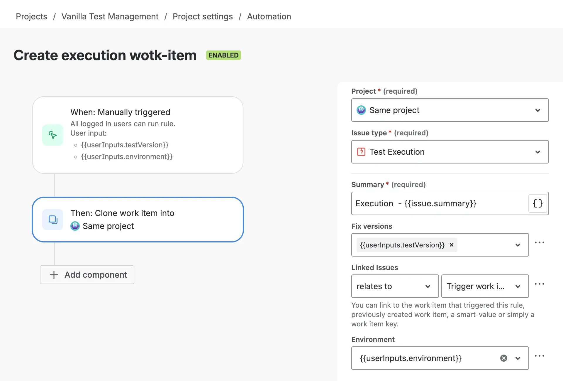 Automation Rule Test Case Copy
