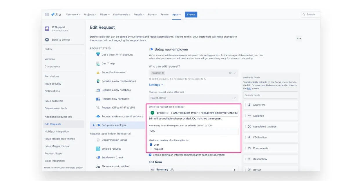 Limiting limits on the number of edits