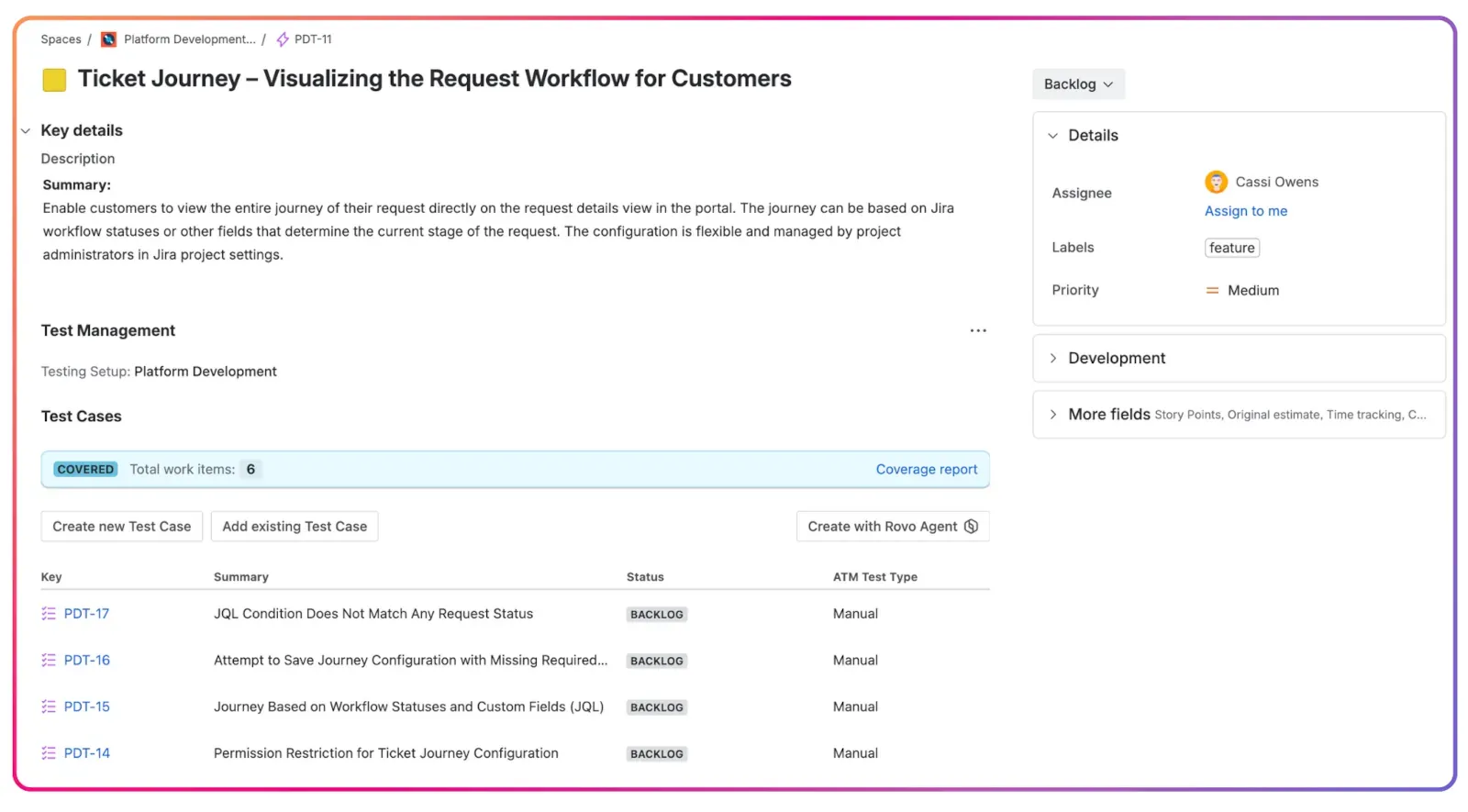 Requirements in ATM are Native Jira Issues