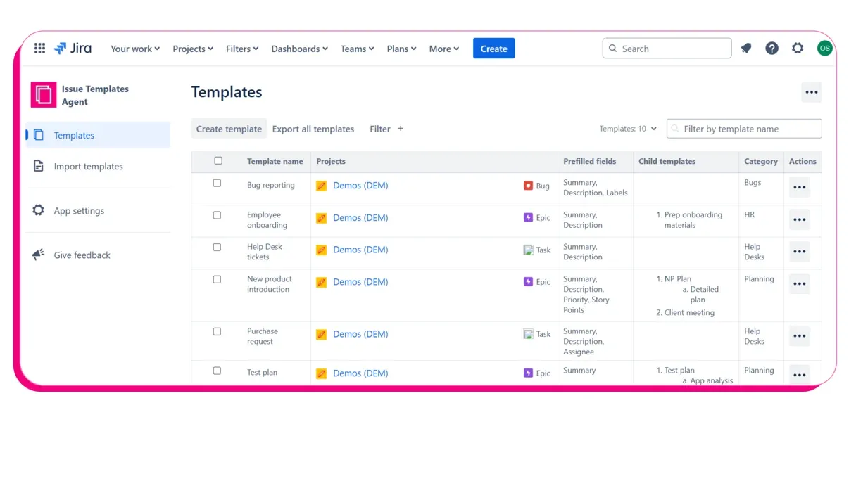 Library of Templates