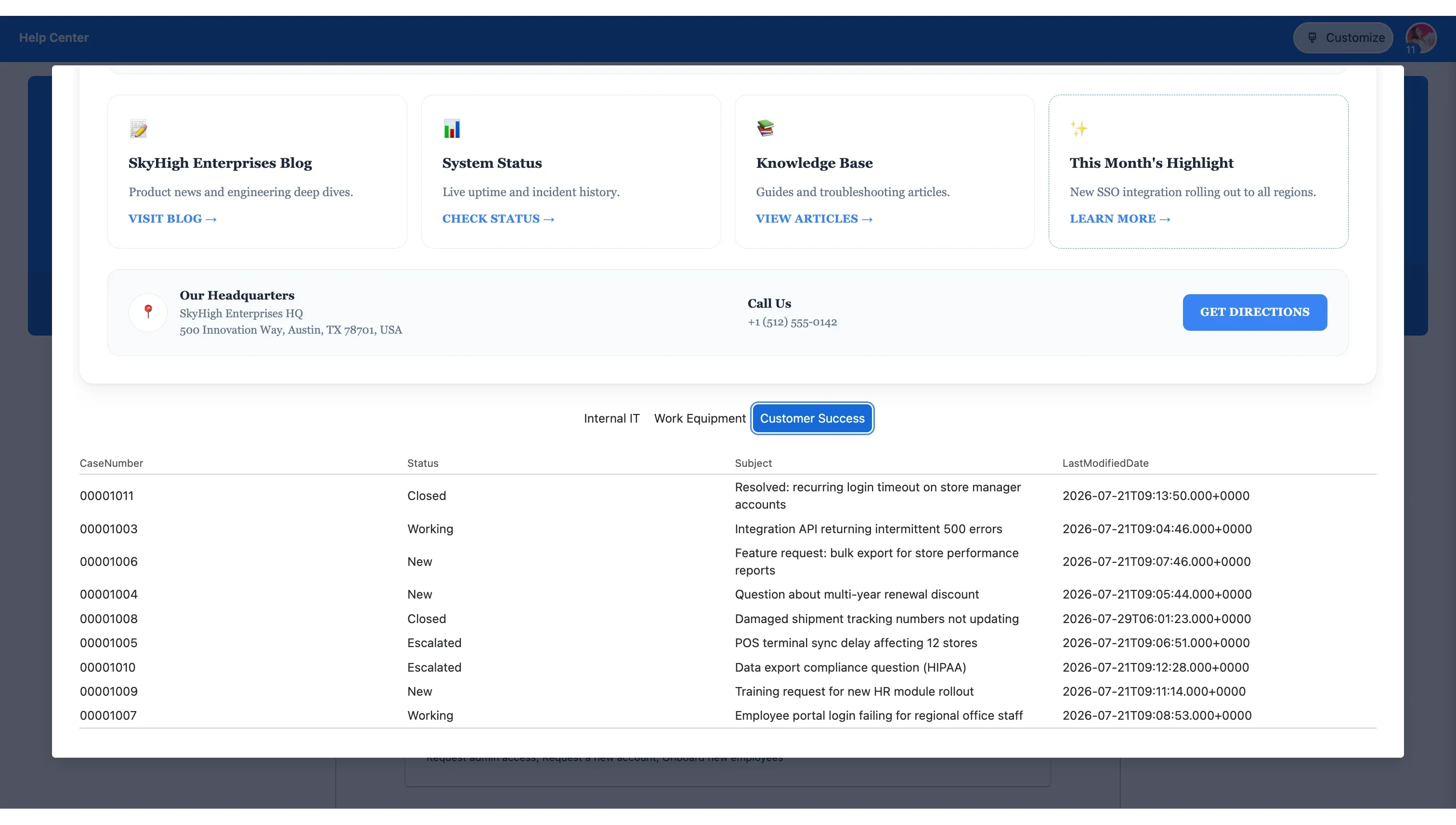 Integrating Salesforce tasks in UniPortal
