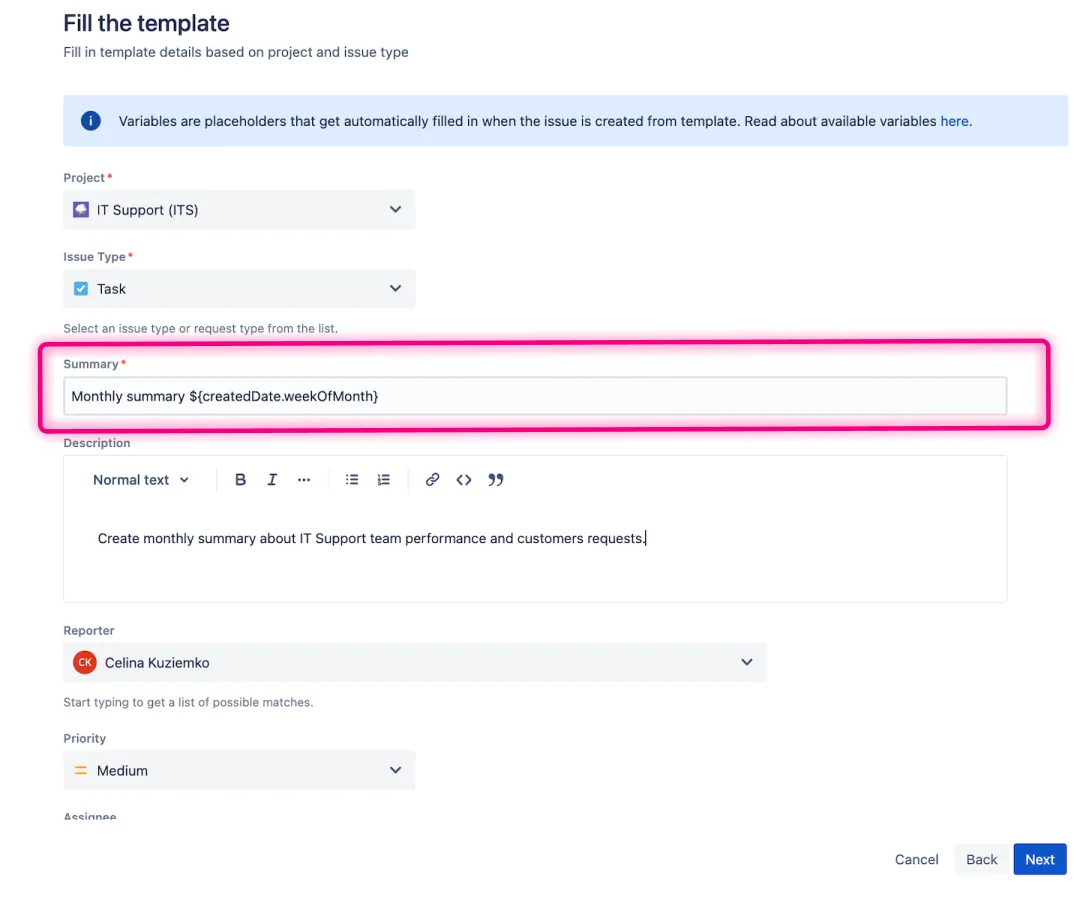 Variables on Issue